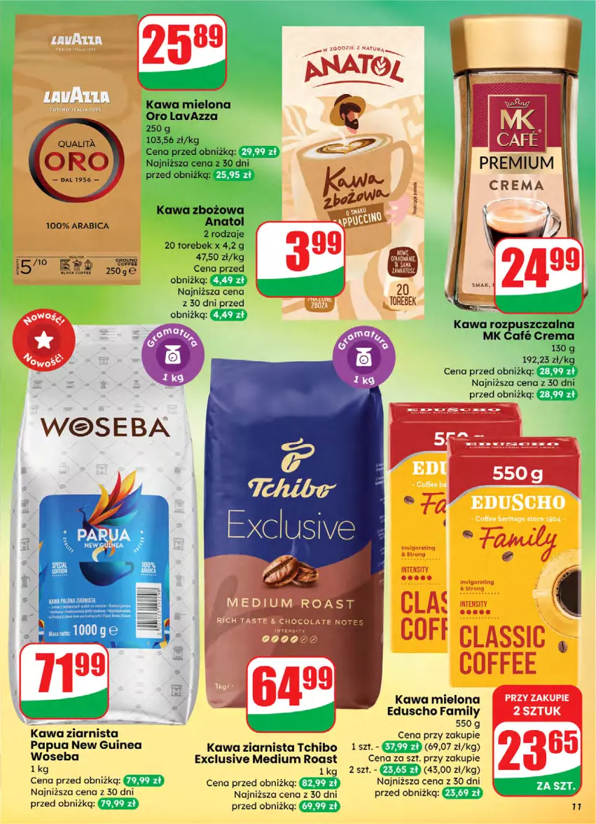 Gazetka promocyjna Dino - Gazetka 05 / 2026 - ważna 28.01 do 03.02.2026 - strona 11 - produkty: BIC, Fa, Kawa, Kawa mielona, Kawa rozpuszczalna, Kawa zbożowa, Kawa ziarnista, Lavazza, Tchibo, Woseba