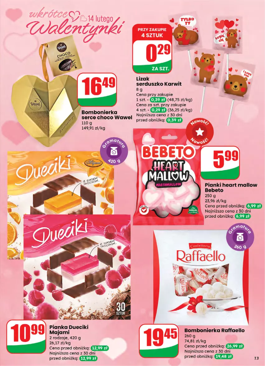 Gazetka promocyjna Dino - Gazetka 05 / 2026 - ważna 28.01 do 03.02.2026 - strona 13 - produkty: Fa, Raffaello, Ser, Wawel