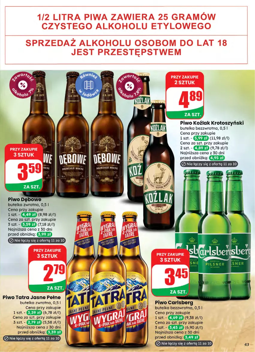 Gazetka promocyjna Dino - Gazetka 05 / 2026 - ważna 28.01 do 03.02.2026 - strona 43 - produkty: Carlsberg, Piwo, Tatra