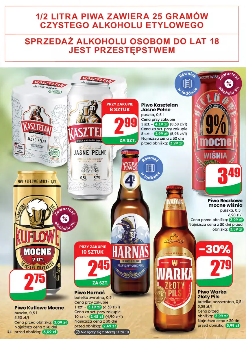 Gazetka promocyjna Dino - Gazetka 05 / 2026 - ważna 28.01 do 03.02.2026 - strona 44 - produkty: Fa, Harnaś, Kasztelan, Piwo, Warka