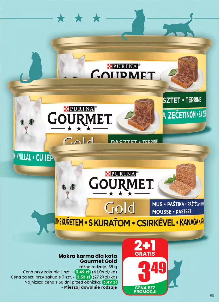 Gazetka promocyjna Dino - Gazetka 05 / 2026 - ważna 28.01 do 03.02.2026 - strona 53 - produkty: Gourmet Gold, Mokra karma, Pur, Purina
