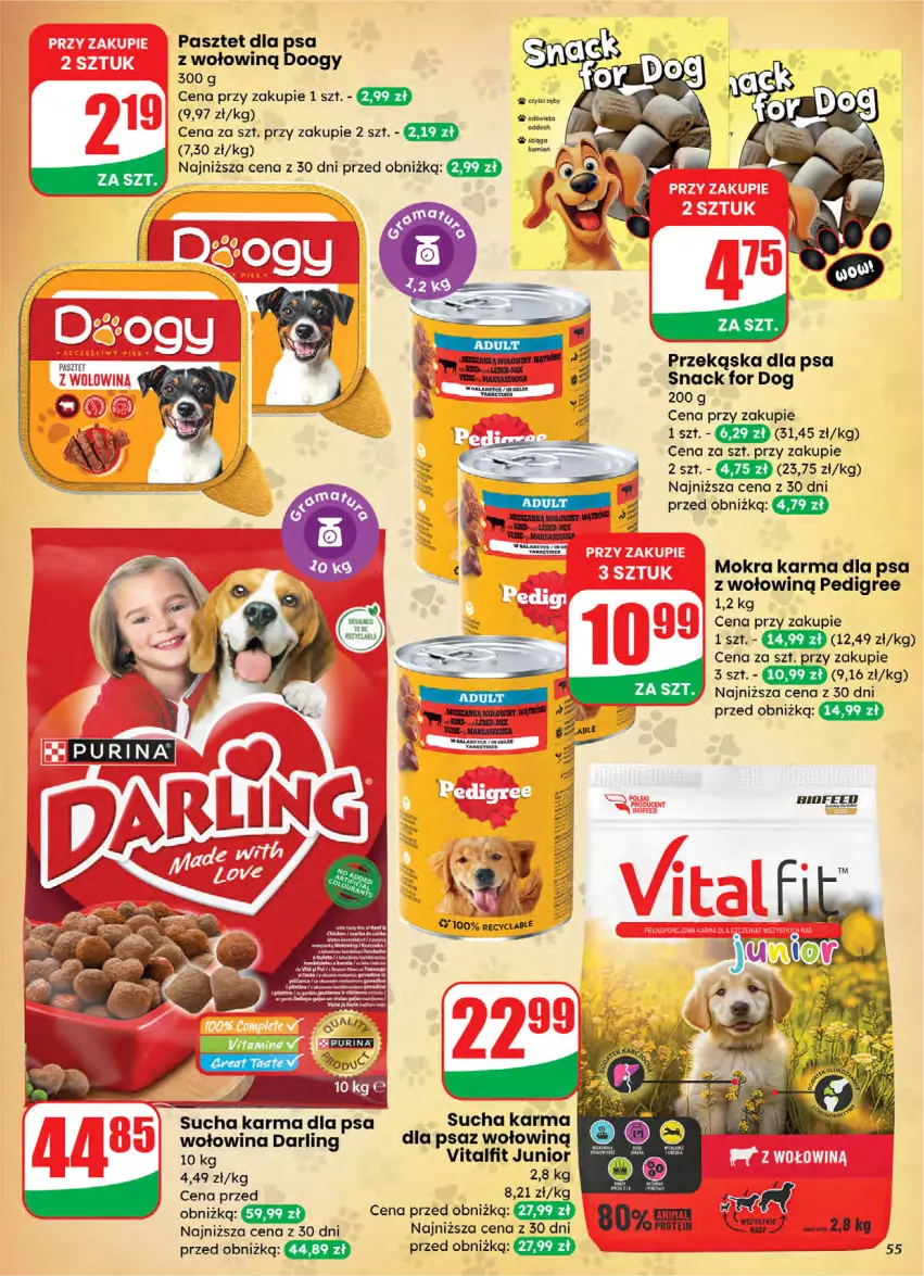 Gazetka promocyjna Dino - Gazetka 05 / 2026 - ważna 28.01 do 03.02.2026 - strona 55 - produkty: Mokra karma, Pasztet, Pedigree, Sucha karma, Wołowina