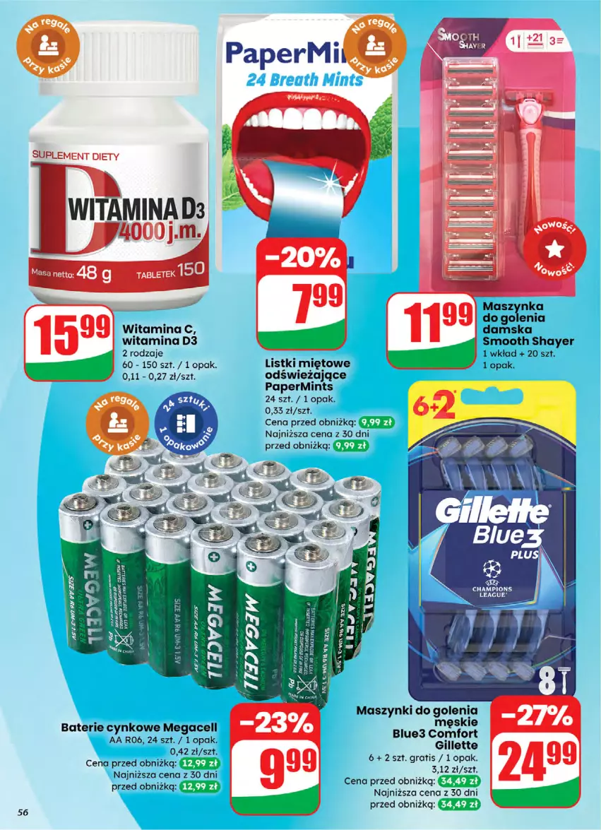 Gazetka promocyjna Dino - Gazetka 05 / 2026 - ważna 28.01 do 03.02.2026 - strona 56 - produkty: Cynk, Gillette, Gra, Maszynka, Maszynka do golenia, Suplement diety, Szynka