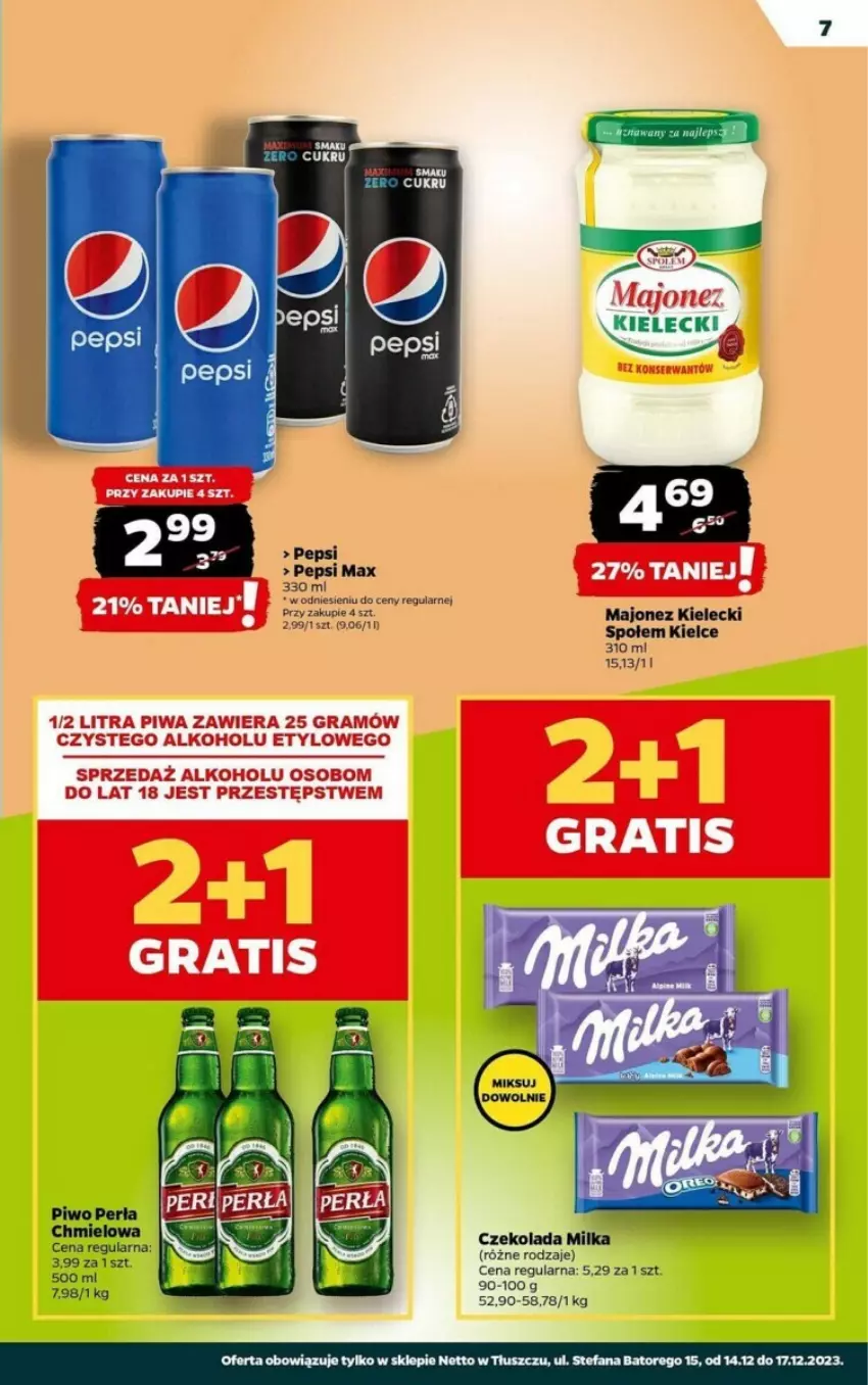Gazetka promocyjna Netto - ważna 14.12 do 17.12.2023 - strona 10 - produkty: Czekolada, Fa, Majonez, Milka, Pepsi, Pepsi max