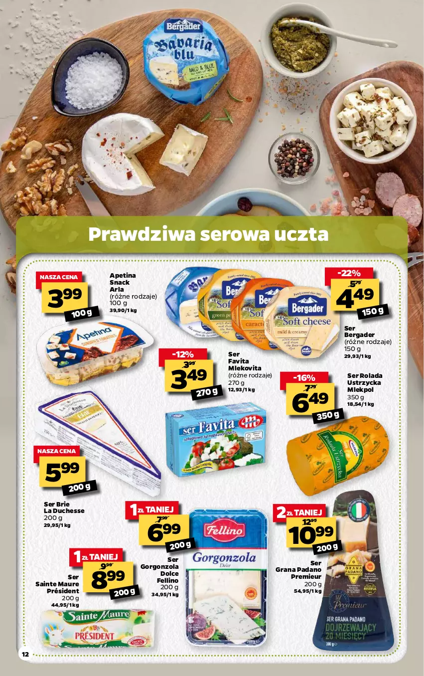 Gazetka promocyjna Netto - Gazetka spożywcza - ważna 29.03 do 03.04.2021 - strona 12 - produkty: Brie, Fa, Favita, Gorgonzola, Gra, Mleko, Mlekovita, Président, Rolada, Rolada Ustrzycka, Ser