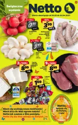 Gazetka promocyjna Netto - Gazetka spożywcza - Gazetka - ważna od 03.04 do 03.04.2021 - strona 1 - produkty: Piec, Twaróg, Szynka wieprzowa, Cukier, Szynka, Pieczarka, Twaróg półtłusty, Kiełbasa biała, Cukierki, Kiełbasa, Rzodkiewka