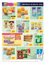 Gazetka promocyjna Carrefour - Gazetka Carrefour Zyskoteka - Gazetka - ważna od 17.10 do 17.10.2021 - strona 15 - produkty: Cheetos, Bake Rolls, Lajkonik, Orzeszki, Nesquik, Kisiel, Winiary, Stek, Chipsy, Kosz, Chrupki, Lion, Baton, Felix, Orzeszki ziemne, Napój, Budyń