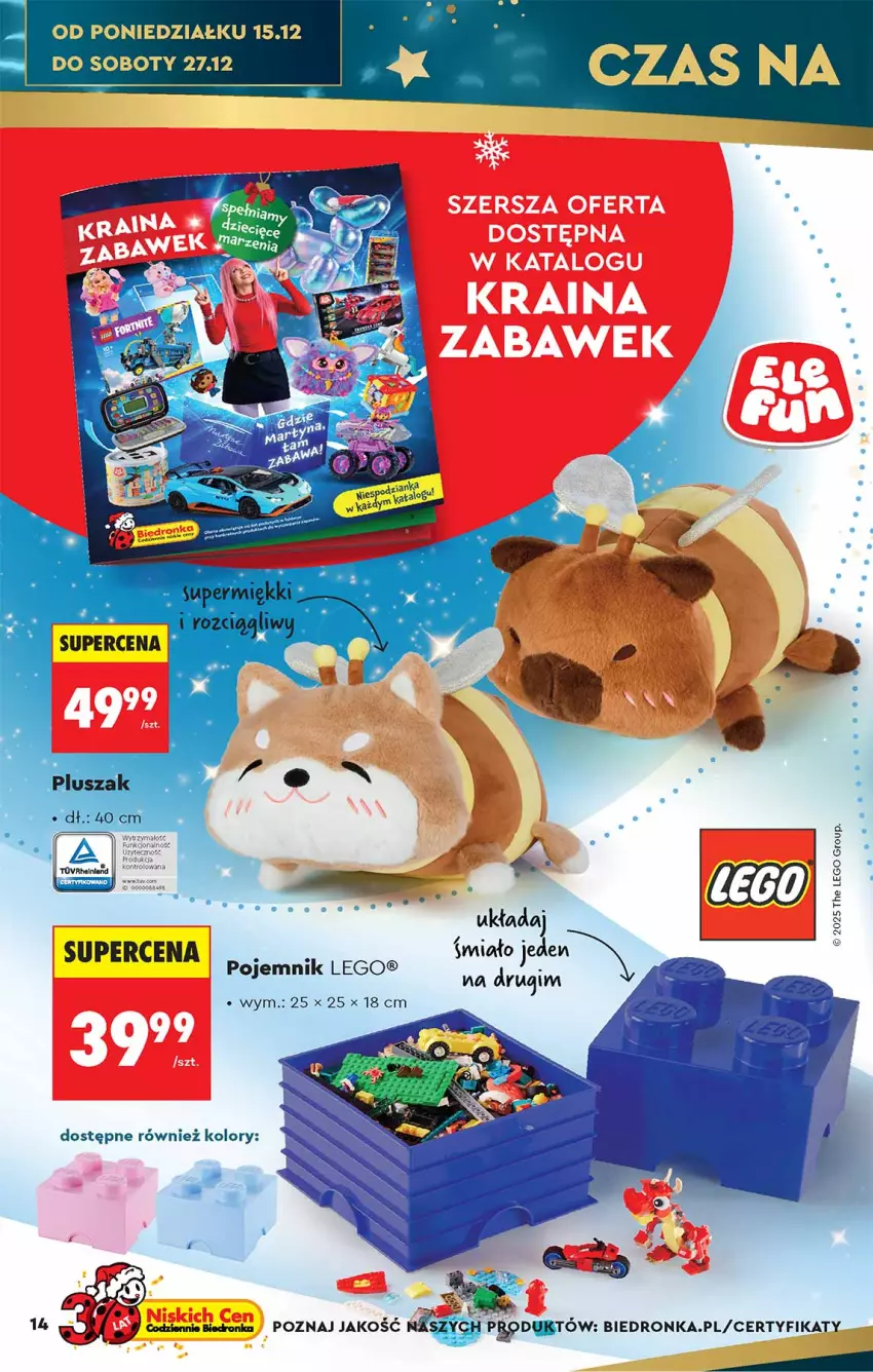 Gazetka promocyjna Biedronka - Okazje Tygodnia - ważna 13.12 do 27.12.2025 - strona 14 - produkty: LEGO, Pojemnik