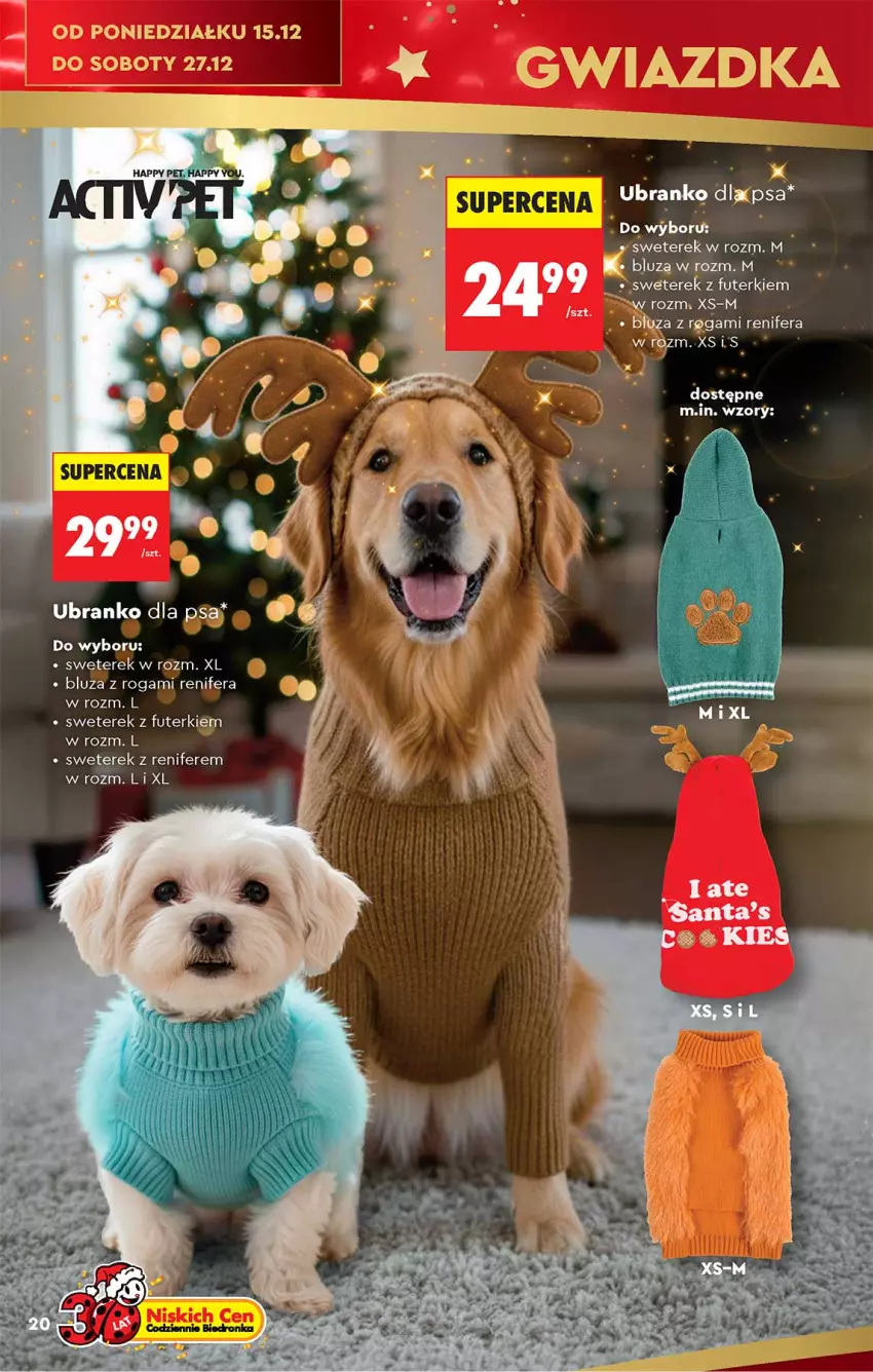 Gazetka promocyjna Biedronka - Okazje Tygodnia - ważna 13.12 do 27.12.2025 - strona 20 - produkty: Bluza, Renifer, Sweter, Znicz