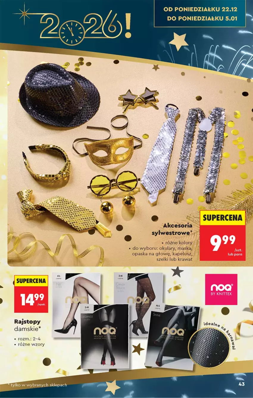 Gazetka promocyjna Biedronka - Okazje Tygodnia - ważna 13.12 do 27.12.2025 - strona 43 - produkty: Maska, Opaska, Rajstopy, Top