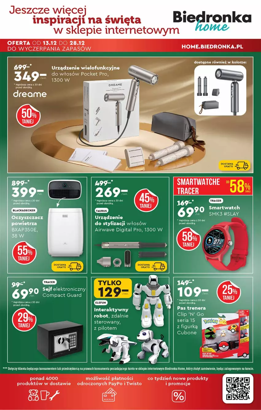 Gazetka promocyjna Biedronka - Okazje Tygodnia - ważna 13.12 do 27.12.2025 - strona 53 - produkty: Robot, Sejf, Smartwatch, Tera, Urządzenie wielofunkcyjne