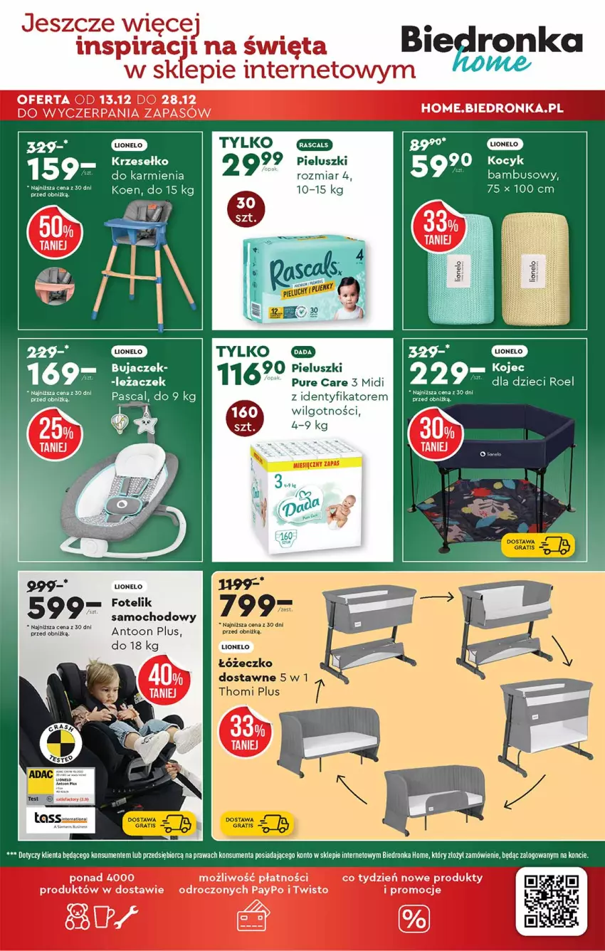 Gazetka promocyjna Biedronka - Okazje Tygodnia - ważna 13.12 do 27.12.2025 - strona 55 - produkty: Bujaczek, Dzieci, Fotel, Fotelik, Karmi, Koc, Leżaczek, LG, Lion, Pur