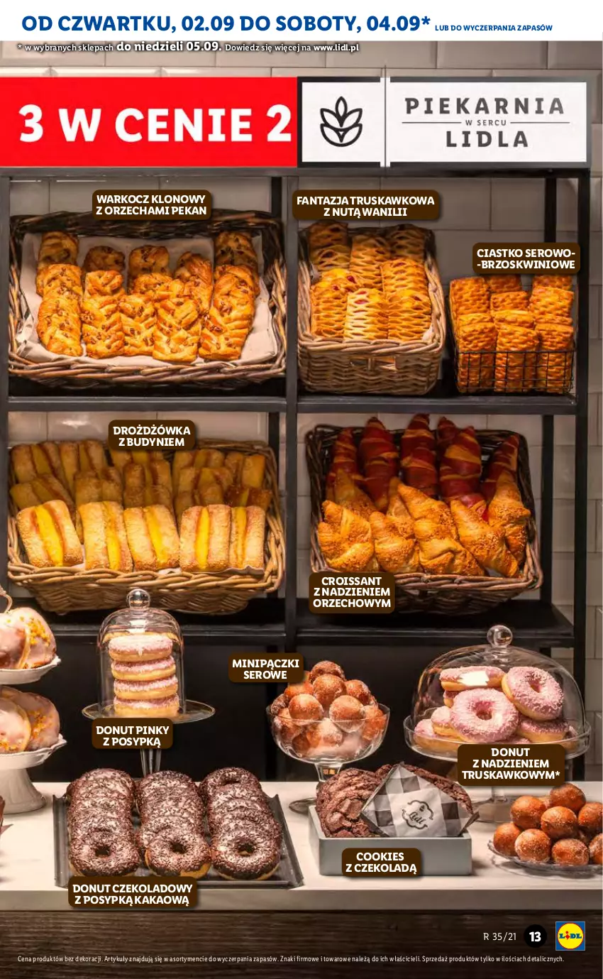 Gazetka promocyjna Lidl - GAZETKA - ważna 02.09 do 05.09.2021 - strona 13 - produkty: Croissant, Donut, Fa, Fanta, Kakao, Koc, Ser