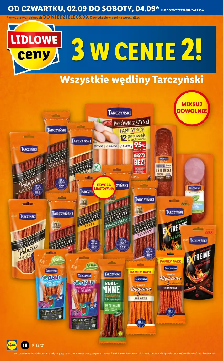 Gazetka promocyjna Lidl - GAZETKA - ważna 02.09 do 05.09.2021 - strona 18 - produkty: Tarczyński