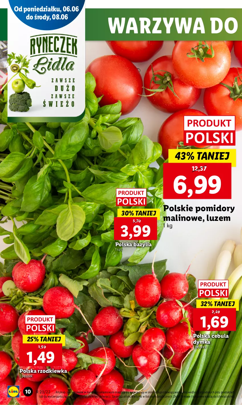 Gazetka promocyjna Lidl - GAZETKA - ważna 06.06 do 08.06.2022 - strona 10 - produkty: Bazyl, Bazylia, Cebula, Pomidory, Rzodkiewka, Warzywa