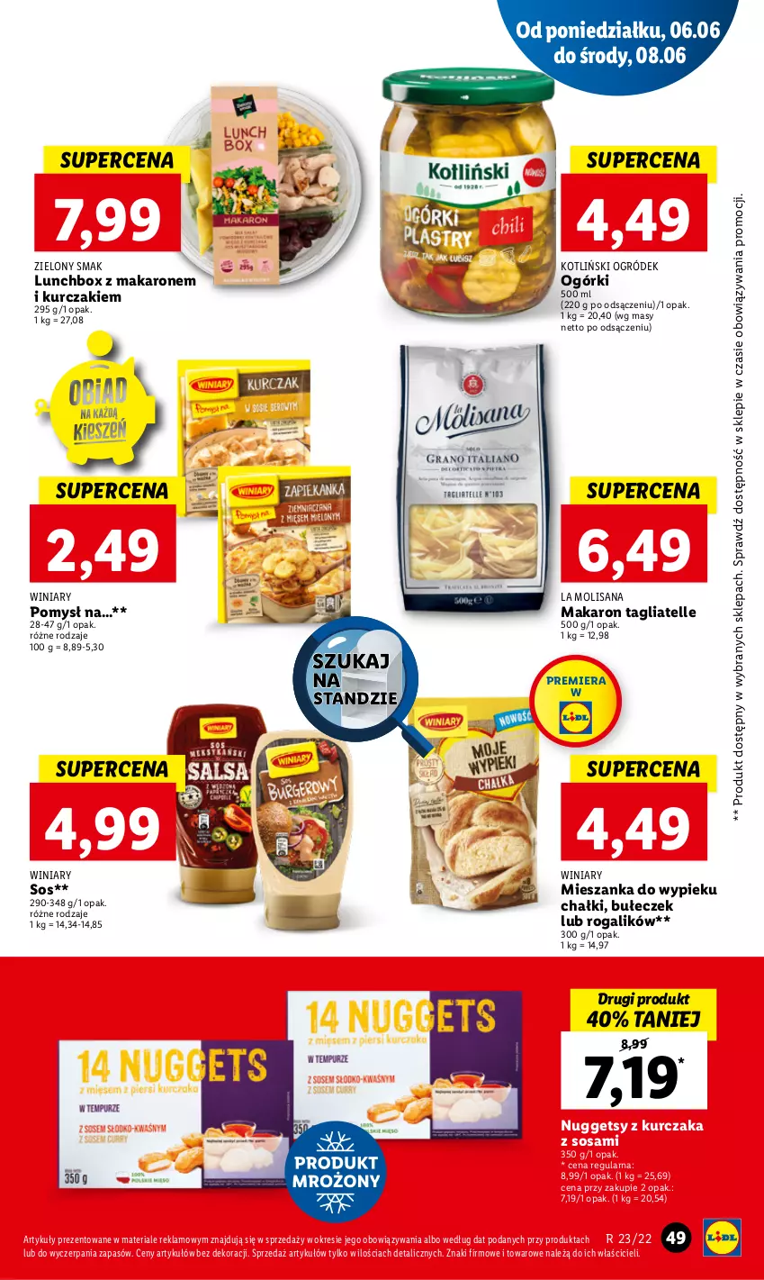 Gazetka promocyjna Lidl - GAZETKA - ważna 06.06 do 08.06.2022 - strona 49 - produkty: Isana, Kurczak, Lazur, Makaron, Ogród, Rogal, Sos, Tagliatelle, Winiary