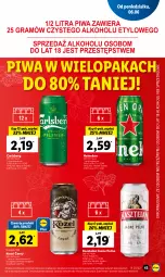 Gazetka promocyjna Lidl - GAZETKA - Gazetka - ważna od 08.06 do 08.06.2022 - strona 43 - produkty: Piwa, Kasztelan, Heineken, Carlsberg, Kozel
