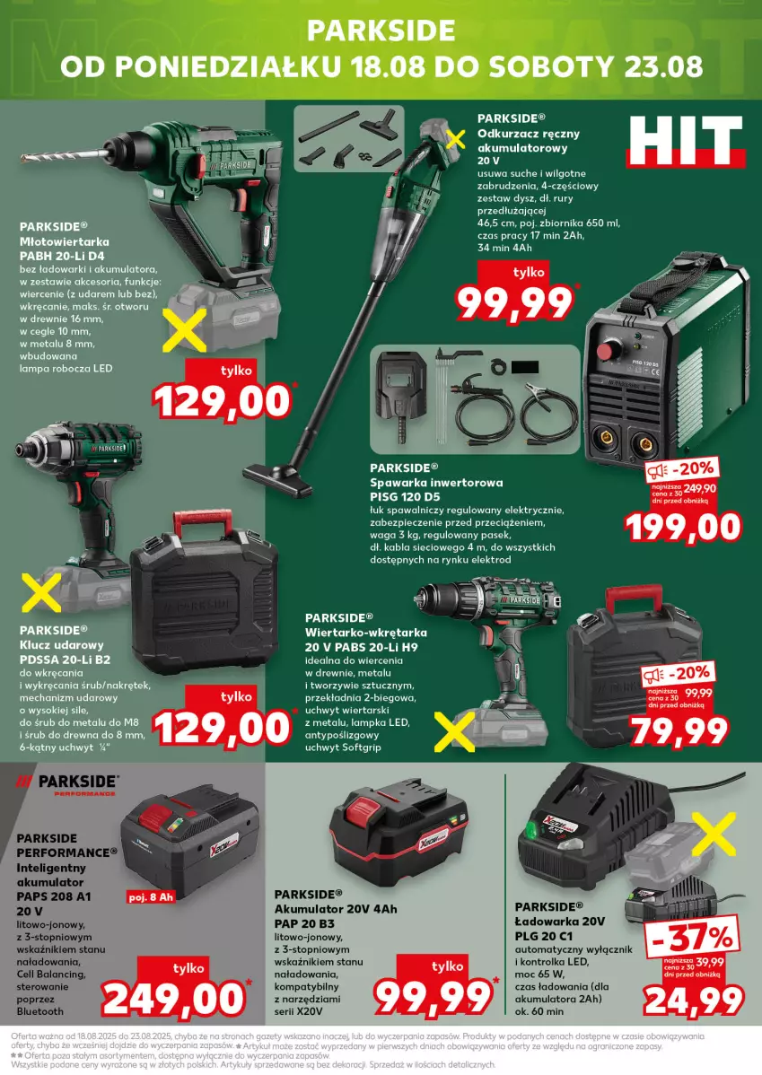 Gazetka promocyjna Kaufland - Kaufland - ważna 13.08 do 20.08.2025 - strona 19 - produkty: Akumulator, Intel, Lampa, Lampa robocza LED, LG, Odkurzacz, Parkside, Pasek, Ser, Tarka, Top, Waga, Warka, Wkręt, Wkrętarka