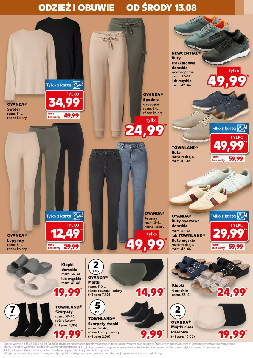 Gazetka promocyjna Kaufland - Kaufland - ważna 13.08 do 20.08.2025 - strona 7 - produkty: Buty, Dres, Gin, Karp, Klapki, Legginsy, Majtki, Por, Ser, Spodnie, Spodnie dresowe, Sport, Sweter, Top