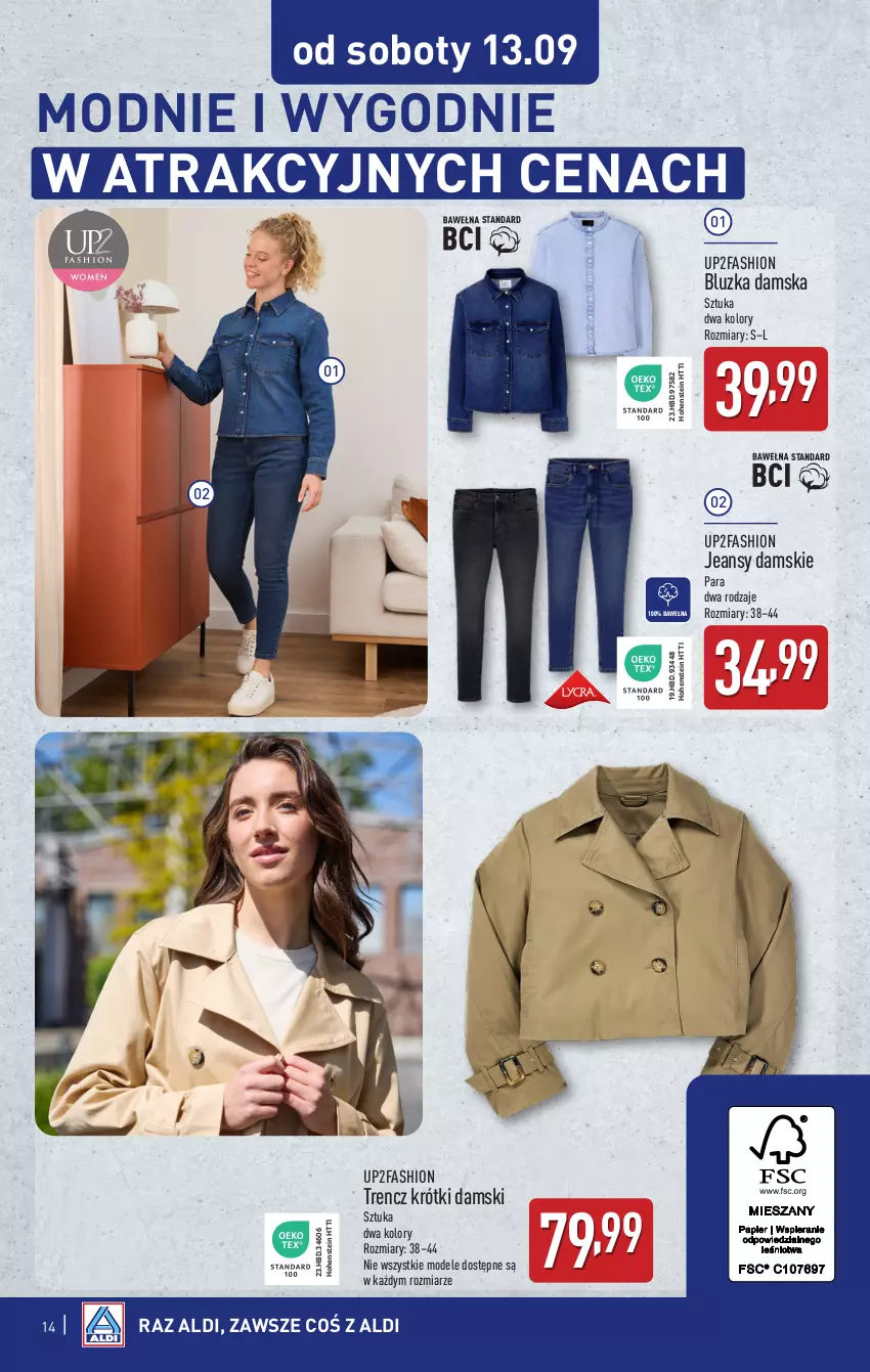 Gazetka promocyjna Aldi - Artykuły przemysłowe i tekstylia - ważna 10.09 do 13.09.2025 - strona 14 - produkty: Fa, Trencz, Wełna