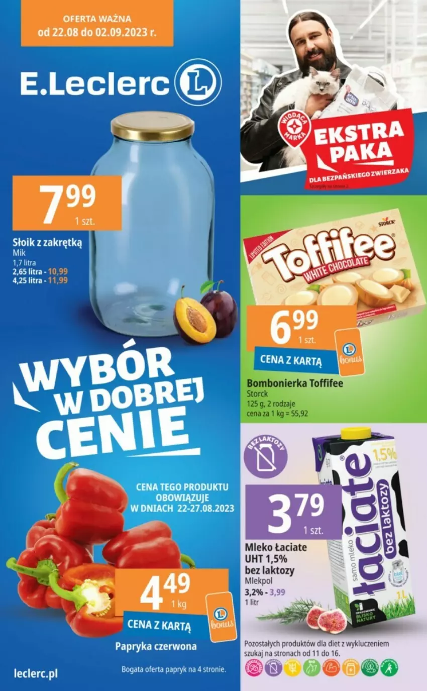 Gazetka promocyjna E Leclerc - ważna 22.08 do 02.09.2023 - strona 1 - produkty: Mleko