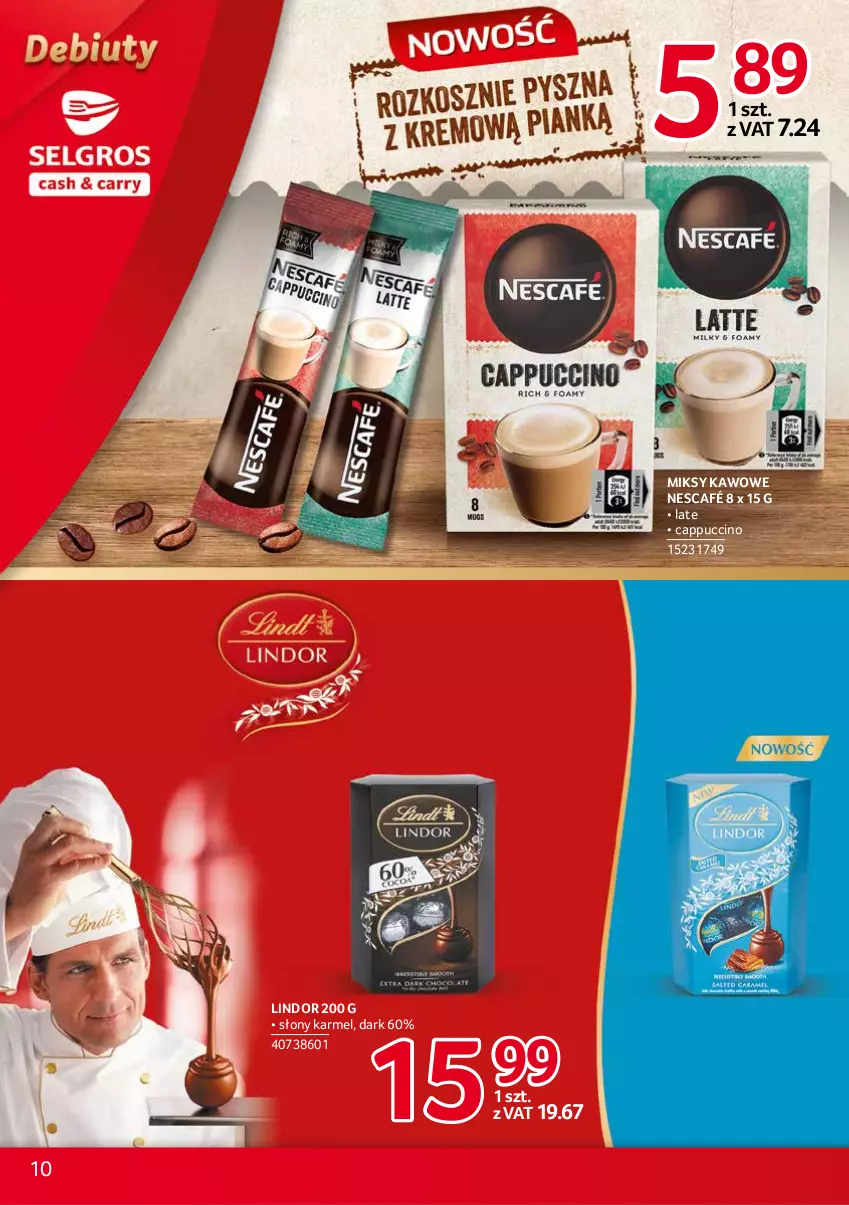 Gazetka promocyjna Selgros - Debiuty w Selgros - ważna 16.09 do 29.09.2021 - strona 10 - produkty: Cappuccino, Lindor, Nescafé