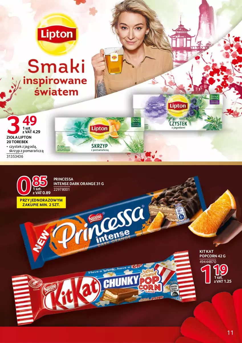 Gazetka promocyjna Selgros - Debiuty w Selgros - ważna 16.09 do 29.09.2021 - strona 11 - produkty: Kit Kat, Lipton, Popcorn, Princessa, Stek