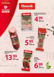 Gazetka promocyjna Selgros - Debiuty w Selgros - Gazetka - ważna od 29.09 do 29.09.2021 - strona 22 - produkty: Kiełbasa krakowska, Kabanos, Kiełbasa