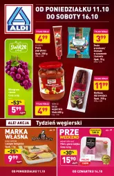 Gazetka promocyjna Aldi - Katalog spożywczy - Gazetka - ważna od 16.10 do 16.10.2021 - strona 1 - produkty: Orzeszki, Mięsne specjały, Filet z piersi indyka, Tera, Winogrona, Lasagne bolognese, Lasagne, Wino, Kiełbasa