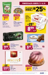 Gazetka promocyjna Aldi - Katalog spożywczy - Gazetka - ważna od 16.10 do 16.10.2021 - strona 11 - produkty: Ser, Gin, Schogetten, Praliny, Wafelek, Raffaello, Tera, Wawel, LANA, Czekolada, Ferrero, Babka, Deser, Merci, Kokos, LG, Fa