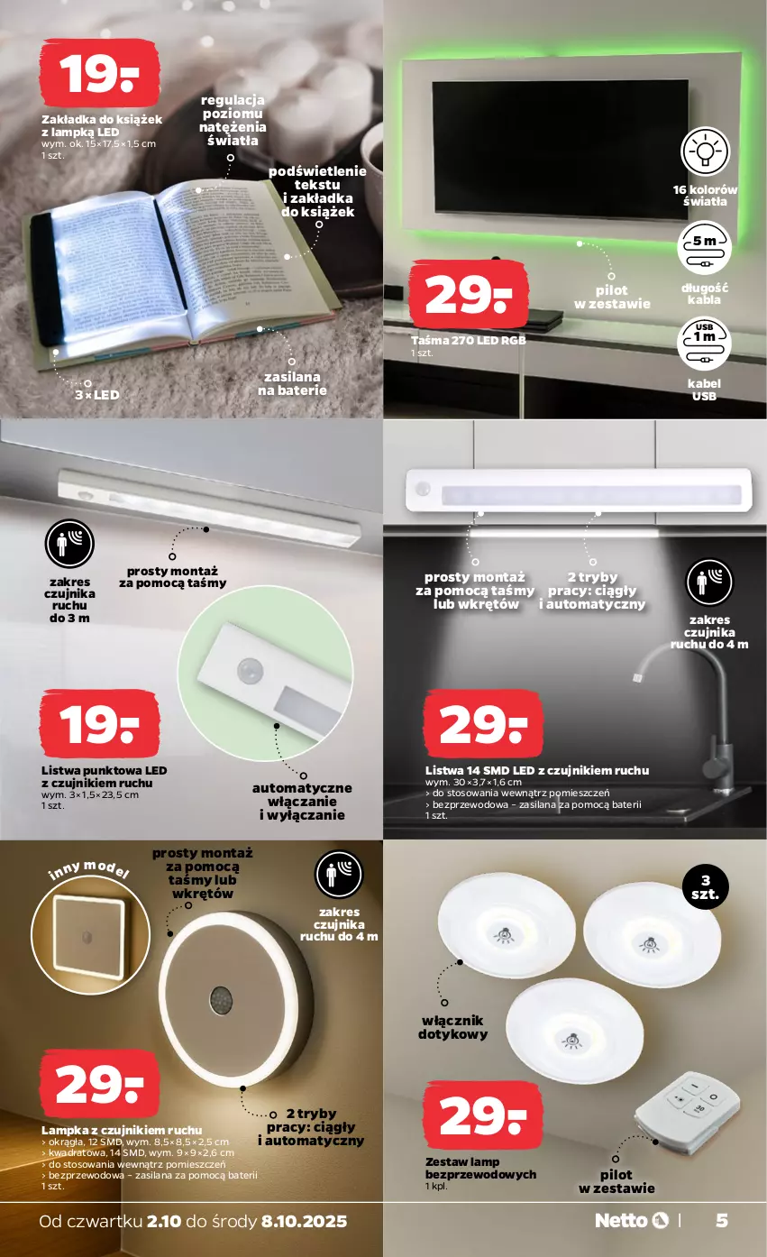 Gazetka promocyjna Netto - Od Czwartku Przemysłowa - ważna 02.10 do 08.10.2025 - strona 5 - produkty: Kabel USB, LANA, Listwa, Silan, Wkręt, Wkrętów
