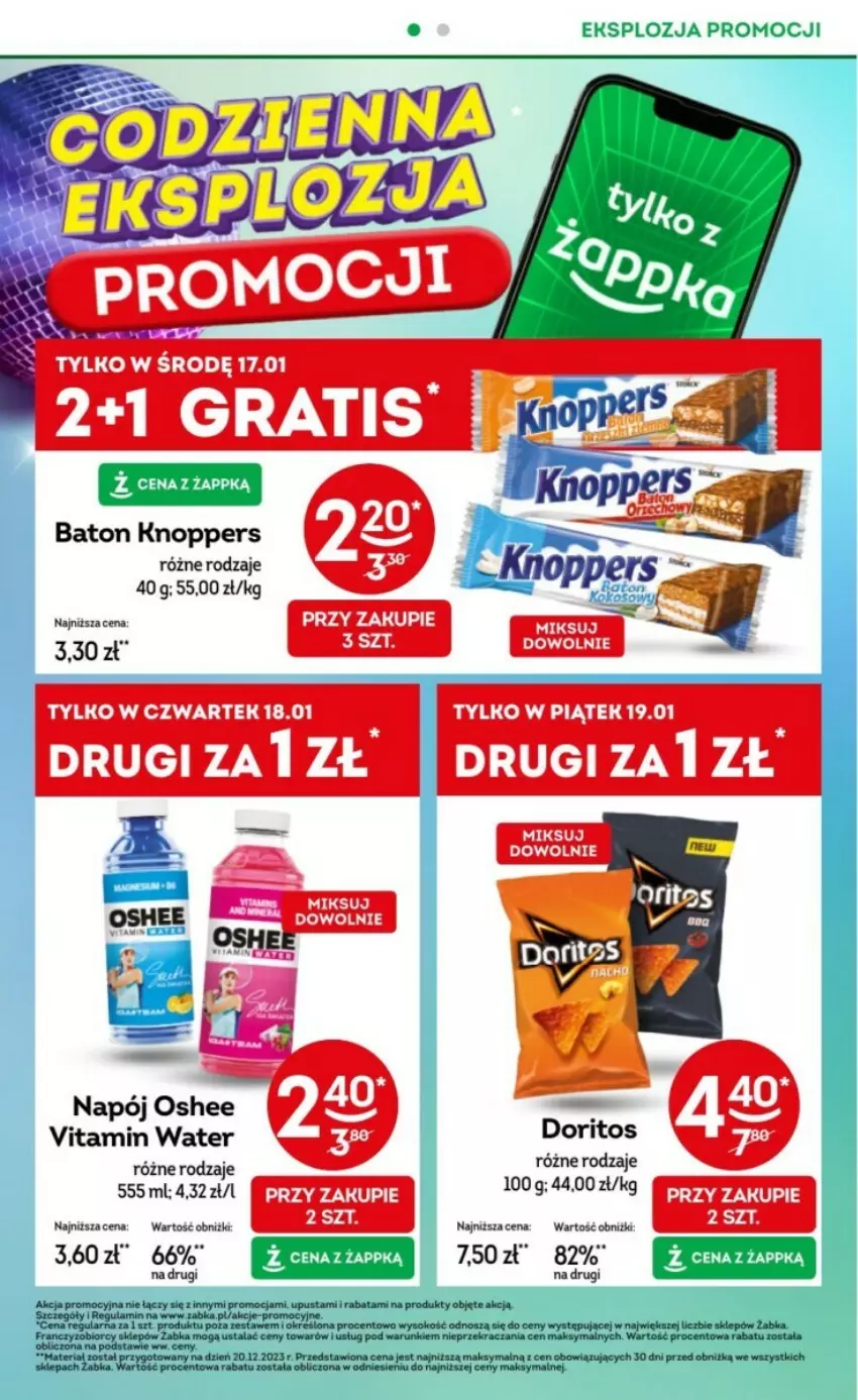 Gazetka promocyjna Żabka - ważna 17.01 do 30.01.2024 - strona 12 - produkty: Baton, Gra, Knoppers, Napój, Oshee, Sok