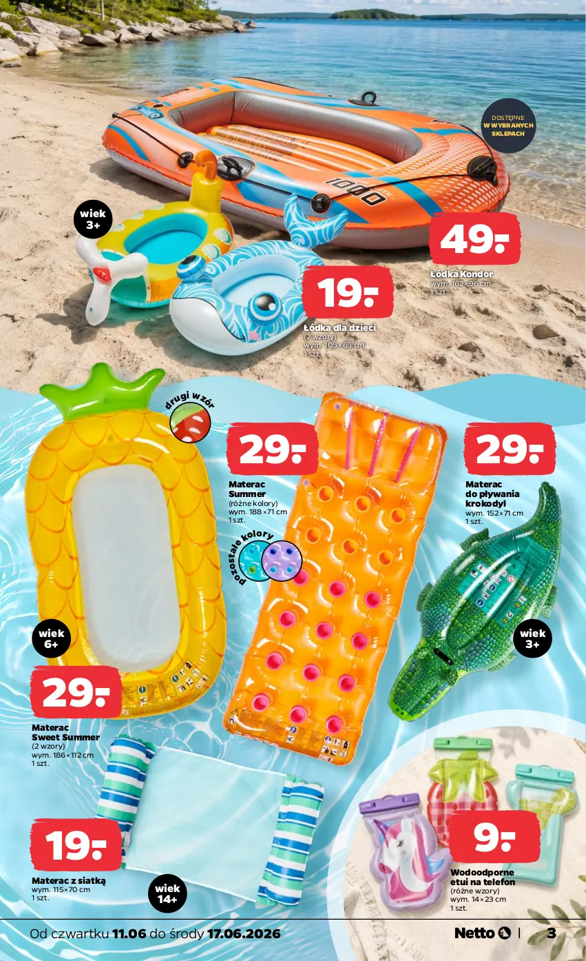 Gazetka promocyjna Netto - Od Czwartku - ważna 11.06 do 17.06.2026 - strona 3 - produkty: Dzieci, Materac, Por, Telefon, Tera