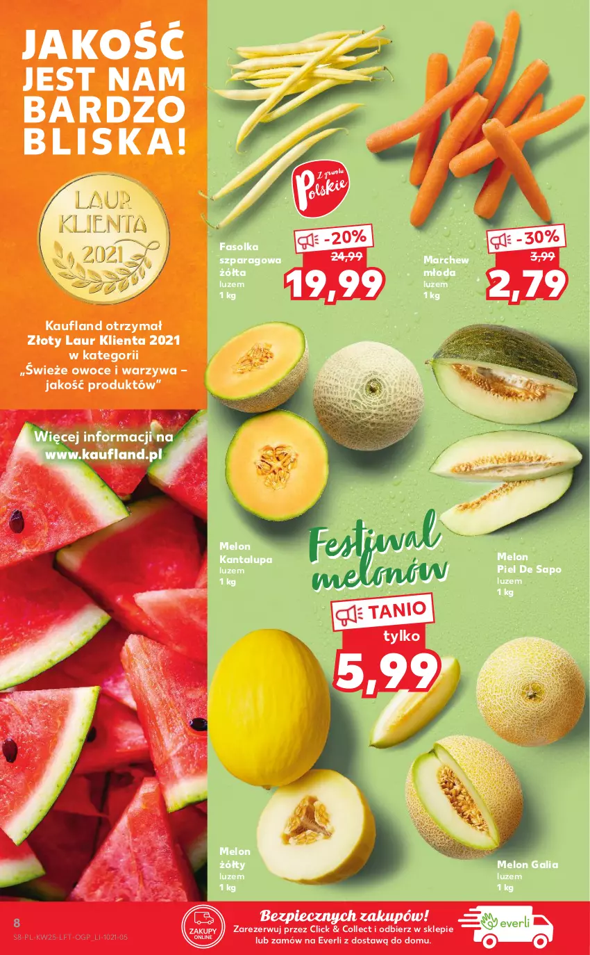 Gazetka promocyjna Kaufland - OFERTA TYGODNIA - ważna 24.06 do 30.06.2021 - strona 8 - produkty: Fa, Laur, Melon, Owoce, Piec, Warzywa