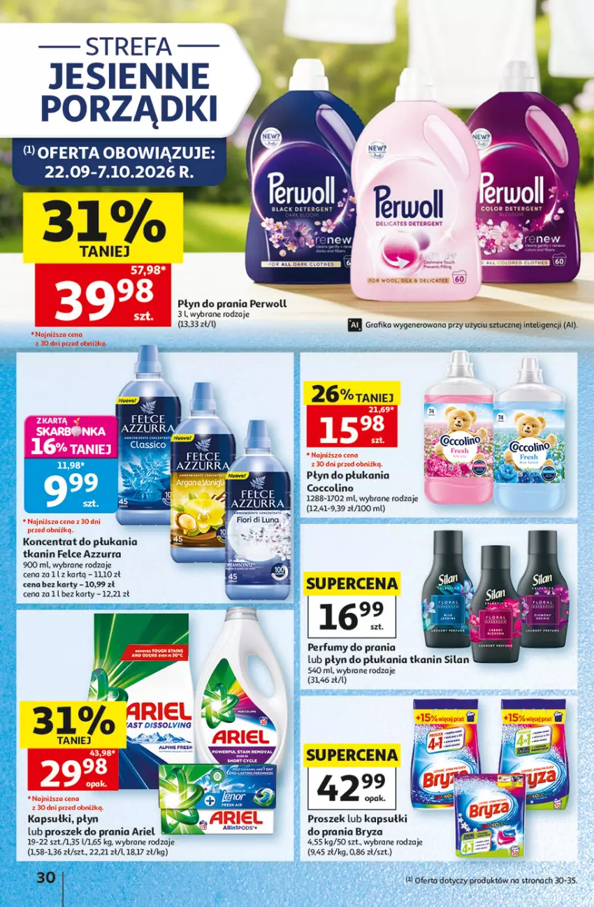 Gazetka promocyjna Auchan - 30 Lat Hipermarket - ważna 01.10 do 07.10.2026 - strona 30 - produkty: Ariel, Bryza, Coccolino, Fa, Kapsułki do prania, Koc, Perfum, Perwoll, Płyn do płukania, Płyn do prania, Por, Proszek do prania, Silan