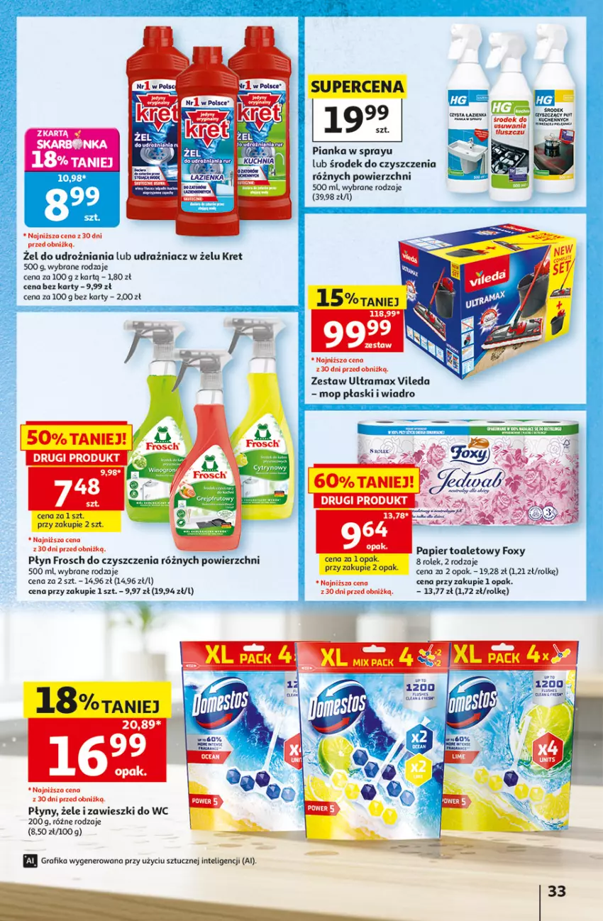Gazetka promocyjna Auchan - 30 Lat Hipermarket - ważna 01.10 do 07.10.2026 - strona 33 - produkty: Foxy, Frosch, Gra, Grafika, Intel, Kret, LG, Mop, Rama, Vileda, Wiadro, Zawieszki