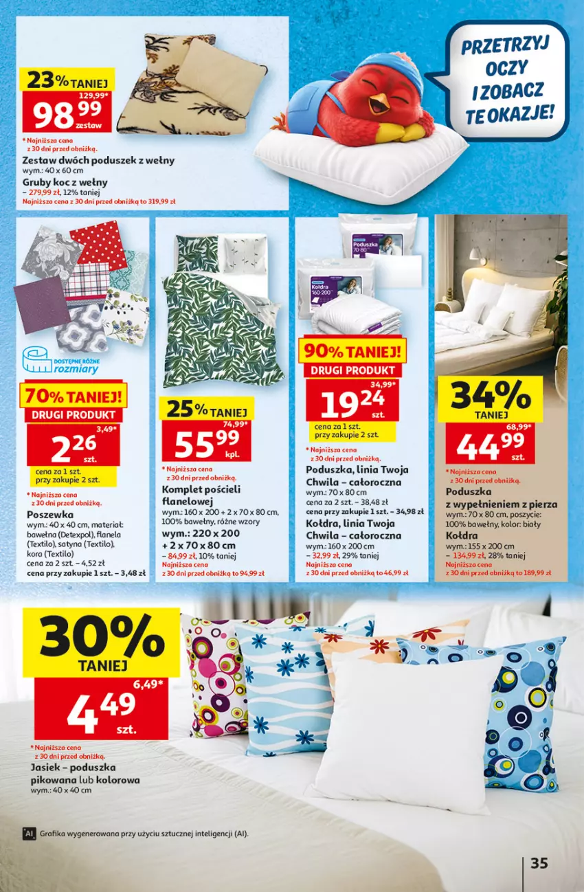 Gazetka promocyjna Auchan - 30 Lat Hipermarket - ważna 01.10 do 07.10.2026 - strona 35 - produkty: Gra, Grafika, Intel, Koc, Kołdra, Komplet pościeli, Poduszka, Por, Pościel, Poszewka, Wełna
