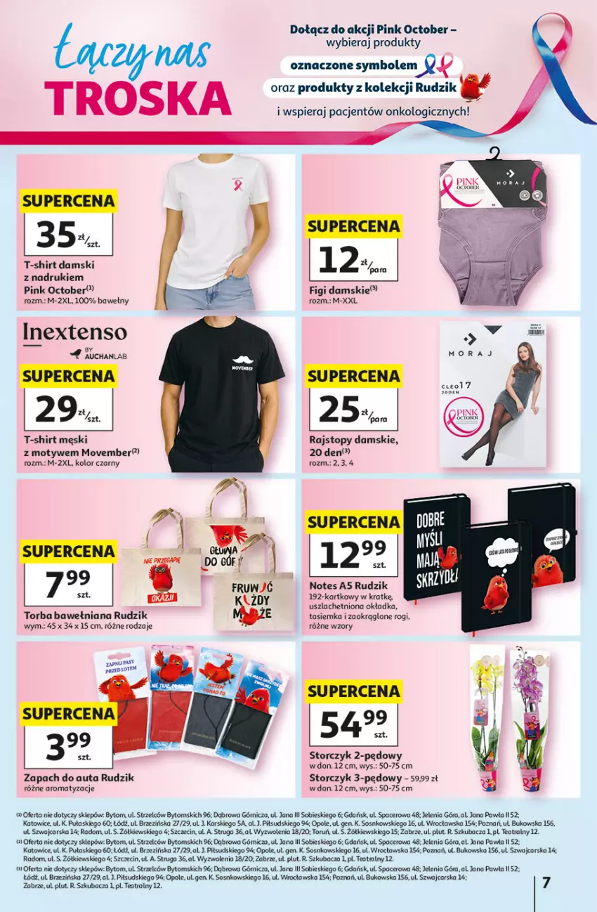 Gazetka promocyjna Auchan - 30 Lat Hipermarket - ważna 01.10 do 07.10.2026 - strona 7 - produkty: Acer, Cars, Figi, Rajstopy, Rama, Sos, Storczyk, T-shirt, Top, Torba
