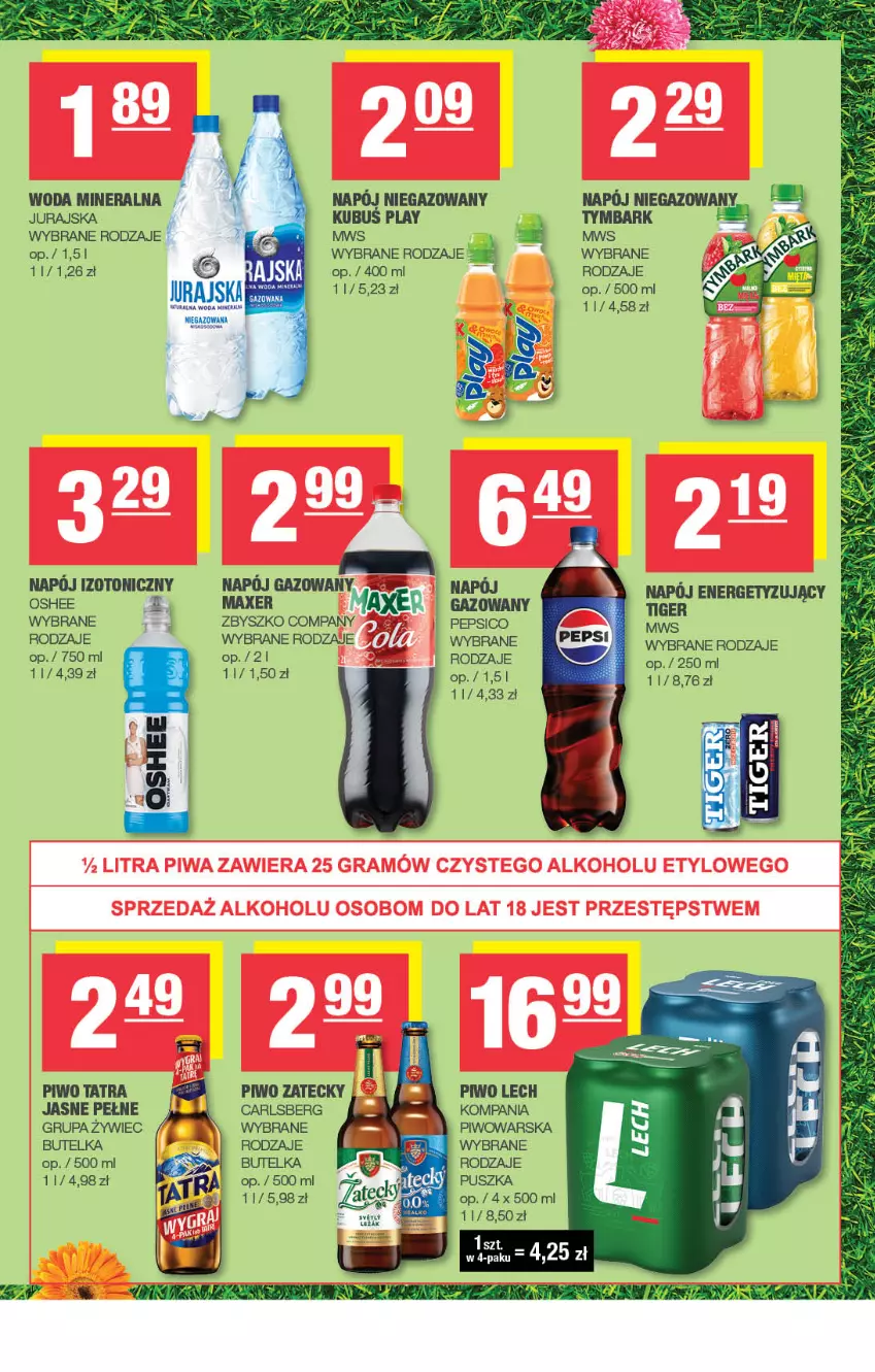 Gazetka promocyjna Spar - Spar - ważna 29.06 do 09.07.2025 - strona 7 - produkty: Carlsberg, Kubuś, Maxer, Napój, Pepsi, Piwo, Tatra, Tymbark, Woda, Woda mineralna