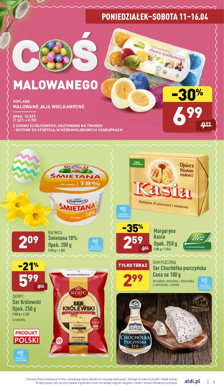 Gazetka promocyjna Aldi - Katalog spożywczy - ważna 11.04 do 16.04.2022 - strona 9 - produkty: Jaja, Kasia, Kawa, Królewski, Margaryna, Piątnica, Ser, Tera