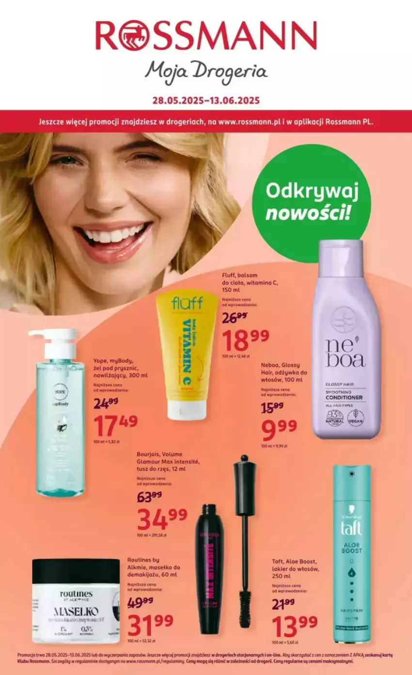 Gazetka promocyjna Rossmann - ważna 28.05 do 03.06.2025 - strona 1 - produkty: HP, Lakier, Lakier do włosów, Makijaż, Taft, Tusz
