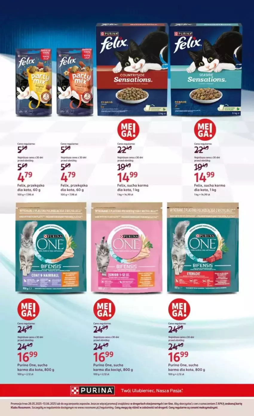 Gazetka promocyjna Rossmann - ważna 28.05 do 03.06.2025 - strona 10 - produkty: Fa, Felix, Koc, LG, Por, Pur, Purina, Sucha karma, Tequila
