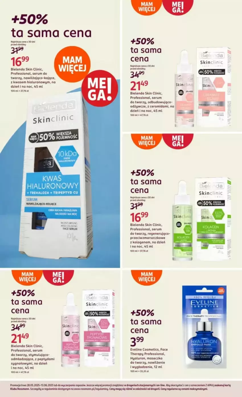 Gazetka promocyjna Rossmann - ważna 28.05 do 03.06.2025 - strona 38 - produkty: Bielenda, Clin, Eveline, Fa, Halo, Kolagen, Mars, Rum, Ser, Serum, Serum do twarzy, Tera