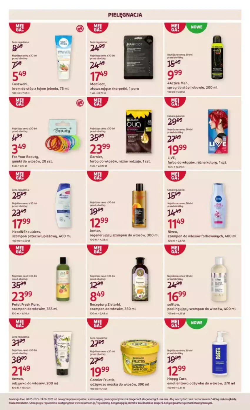 Gazetka promocyjna Rossmann - ważna 28.05 do 03.06.2025 - strona 43 - produkty: Fa, Farba do włosów, Garnier, Karp, Krem do stóp, Maska, Maska do włosów, Odżywka, Odzywka do włosów, Peeling, Petal Fresh, Por, Prima, Pur, Skarpetki, Szampon