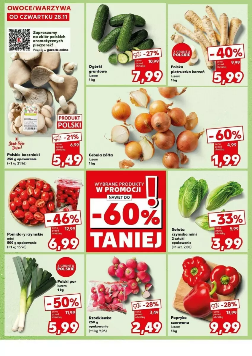 Gazetka promocyjna Kaufland - ważna 02.12 do 04.12.2024 - strona 2 - produkty: Boczniak, Cebula, Piec, Pomidory, Rzodkiewka, Sałat, Warzywa