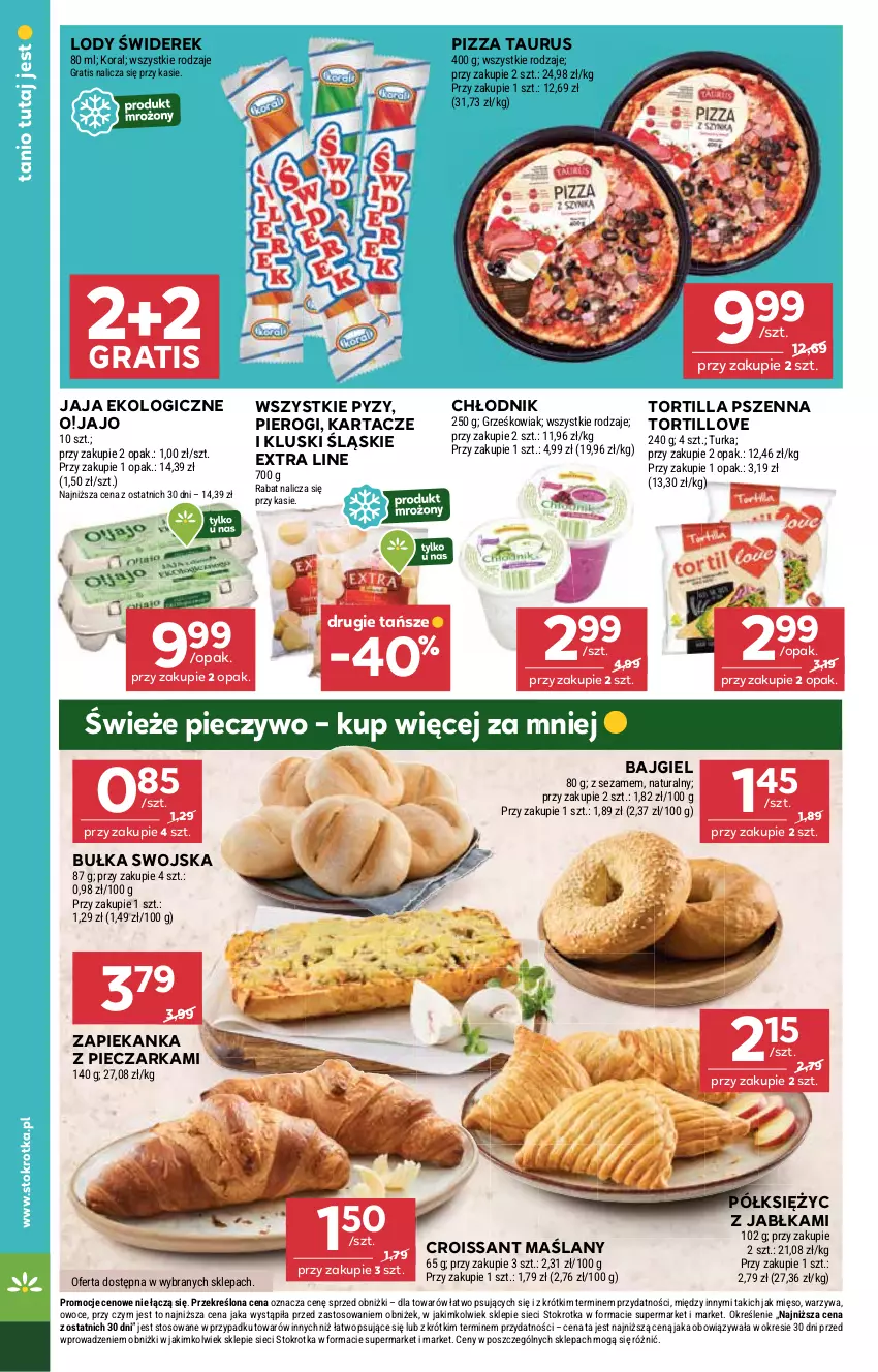 Gazetka promocyjna Stokrotka - Market - ważna 03.07 do 09.07.2025 - strona 16 - produkty: Bułka, Croissant, Gra, Jabłka, Jaja, Lody, Mięso, Owoce, Piec, Pieczarka, Pieczywo, Pierogi, Pizza, Sezam, Tortilla, Warzywa, Zapiekanka