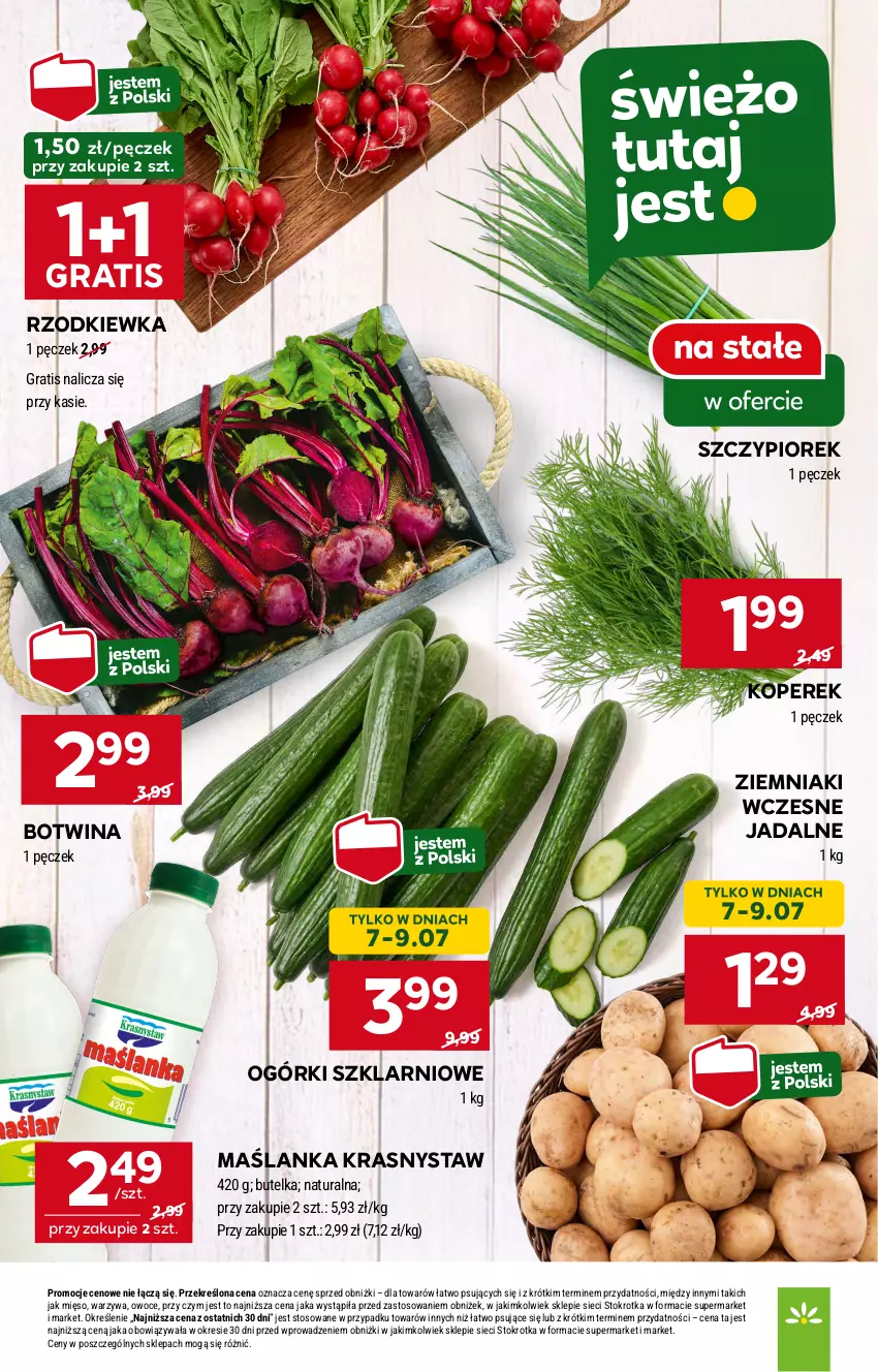 Gazetka promocyjna Stokrotka - Market - ważna 03.07 do 09.07.2025 - strona 3 - produkty: Gra, Maślanka, Mięso, Owoce, Rzodkiewka, Warzywa, Ziemniaki