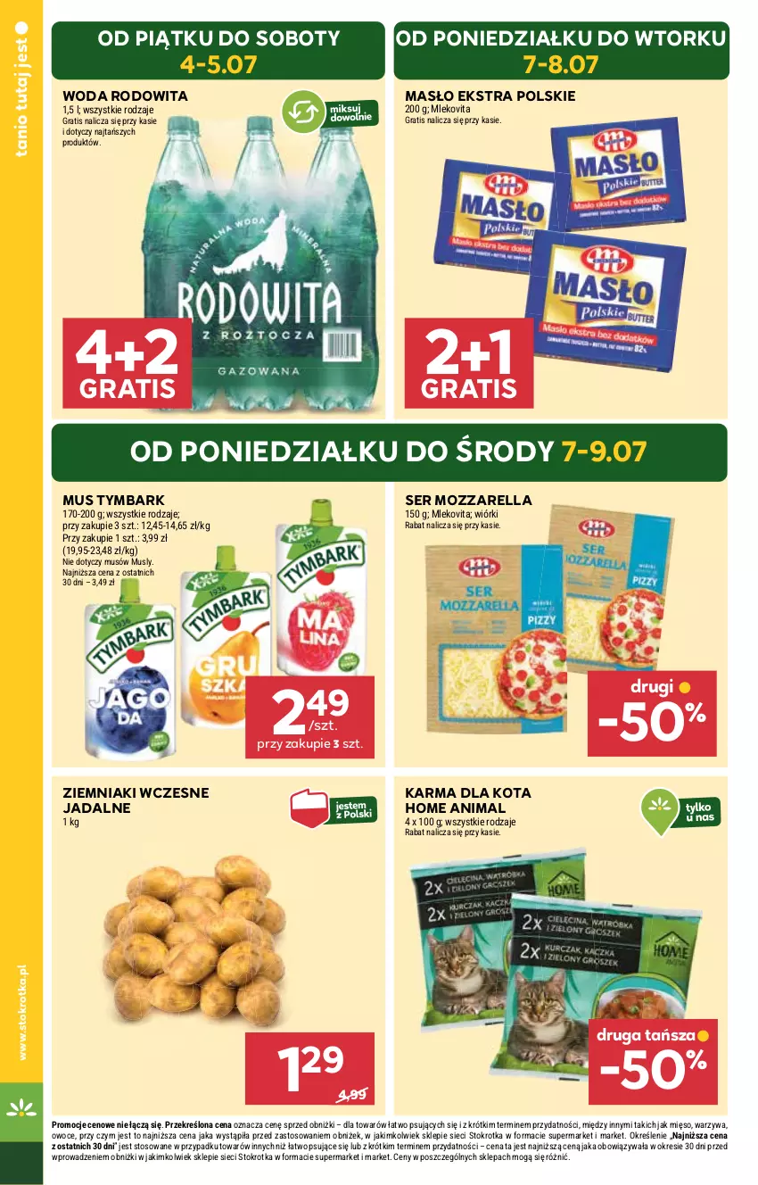 Gazetka promocyjna Stokrotka - Market - ważna 03.07 do 09.07.2025 - strona 6 - produkty: Gra, Masło, Mięso, Mleko, Mlekovita, Mozzarella, Mus, Owoce, Ser, Tymbark, Warzywa, Woda, Ziemniaki