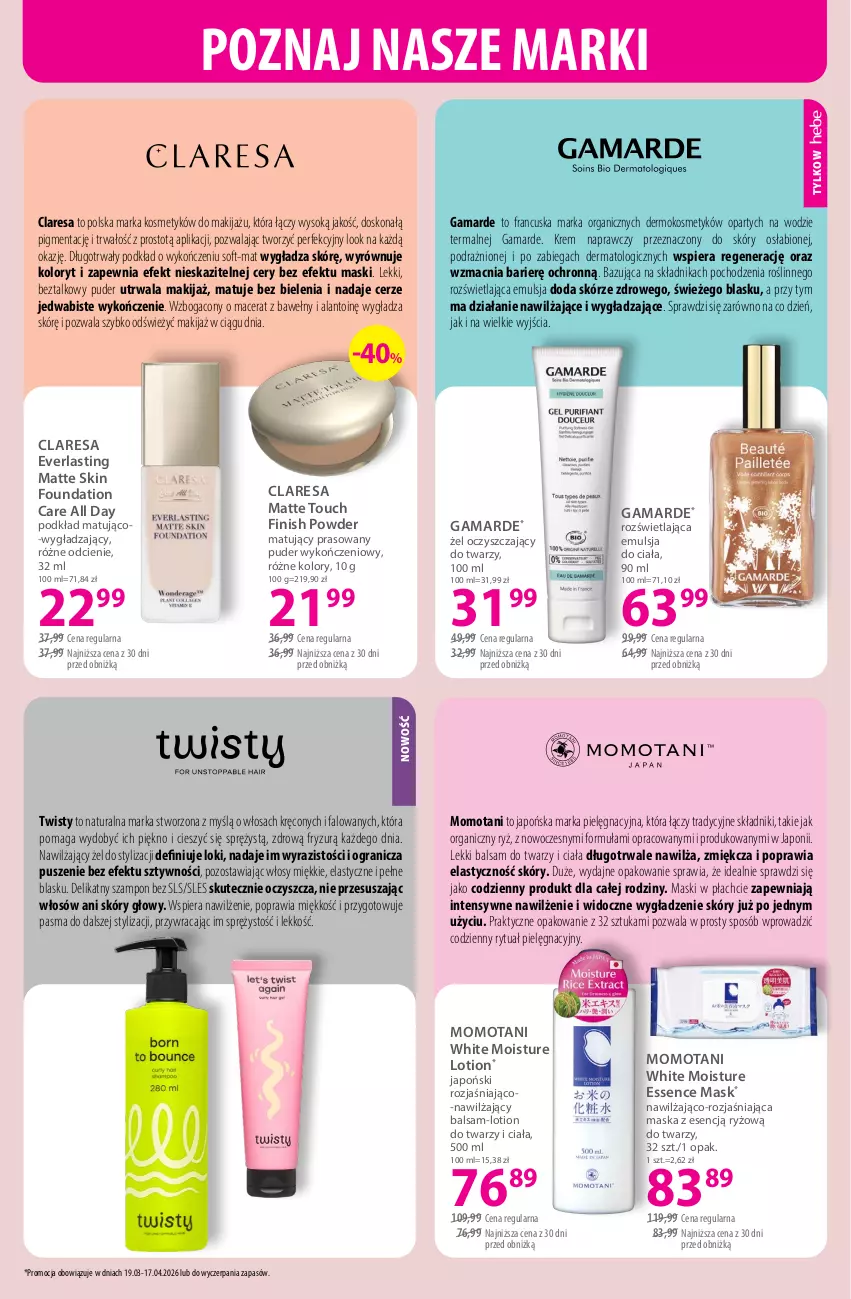 Gazetka promocyjna Hebe - Gazetka - ważna 03.04 do 17.04.2026 - strona 10 - produkty: Acer, Emulsja, Fa, Finish, Foundation, Gra, Makijaż, Maska, Nawilżający balsam, Podkład, Puder, Ryż, Sok, Szampon