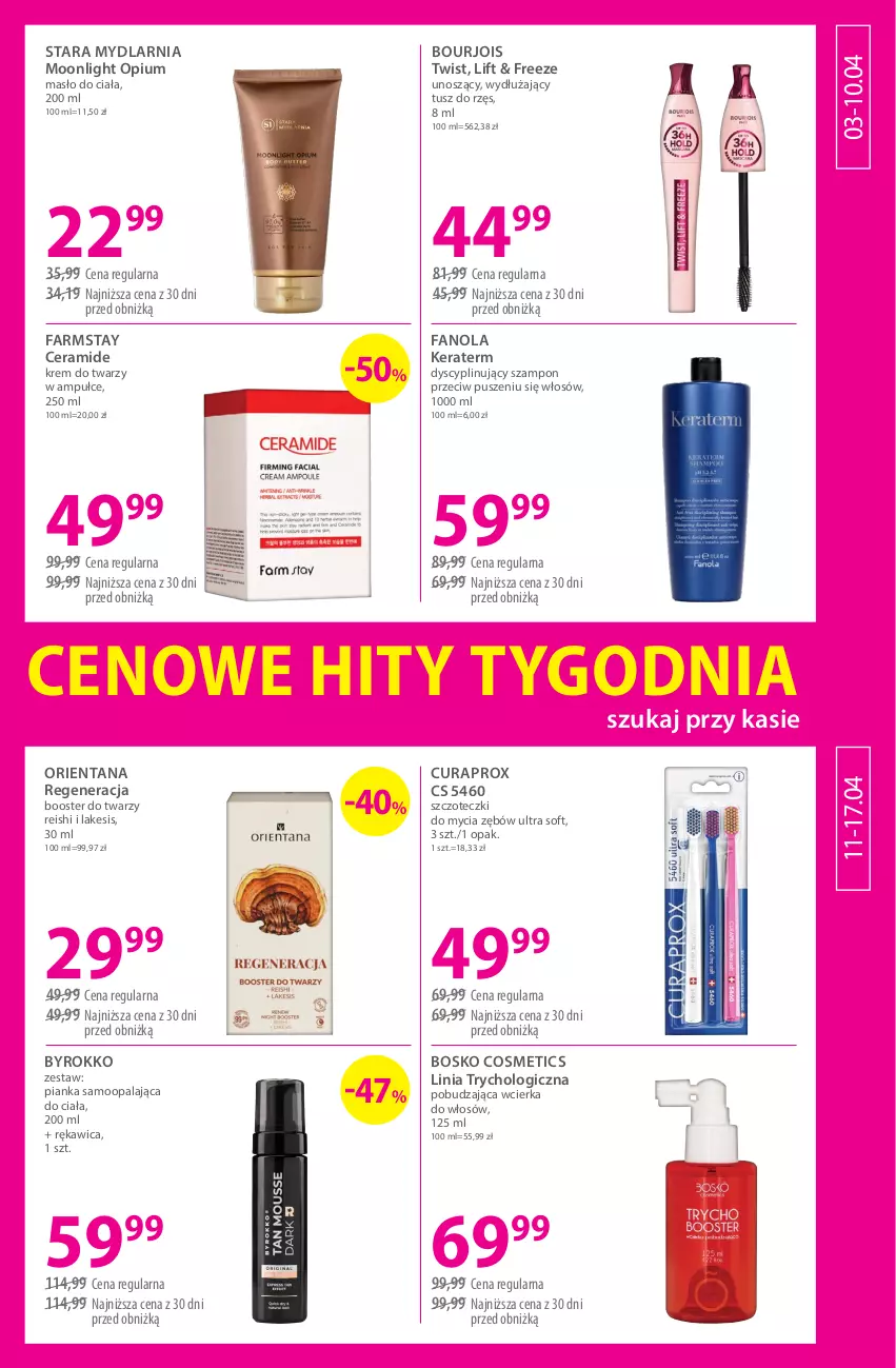 Gazetka promocyjna Hebe - Gazetka - ważna 03.04 do 17.04.2026 - strona 13 - produkty: Booster, Bourjois, Curaprox, Fa, Farmstay, Krem do twarzy, Masło, Masło do ciała, Szampon, Tusz